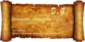 Donauer Gusztáv névjegykártya